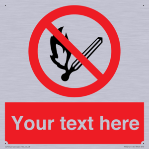 Custom No Open Flames Sign